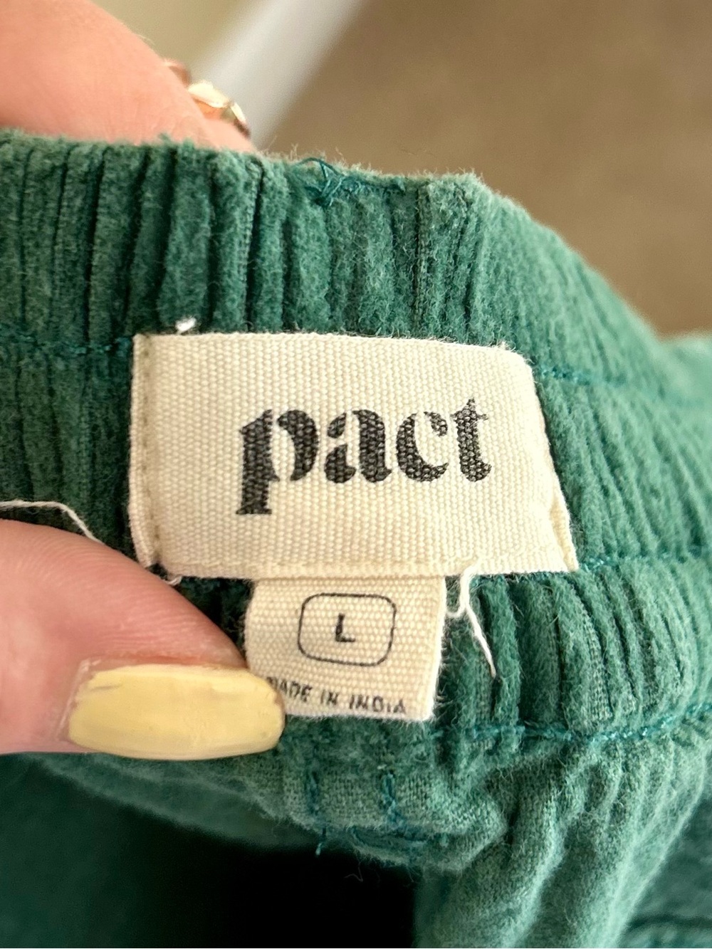 Pact Dark Green Corduroy Mini Skirt Size L Organic Cotton - Picture 9 of 10